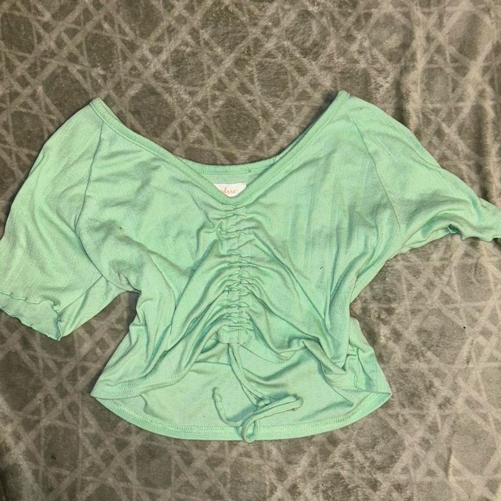 Aqua Green Ruched Top by Love